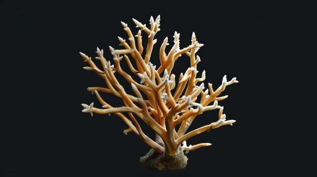 Staghorn Coral in the solid black background