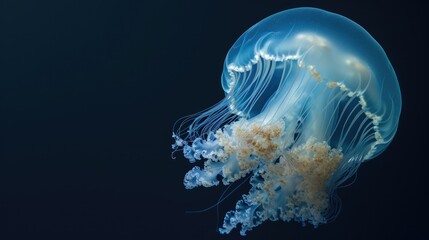 Jellyfish in the solid black background, UHD