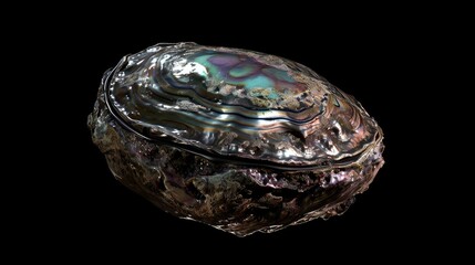 Abalone in the solid black background