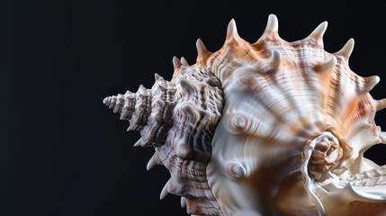Obraz premium Conch in the solid black background