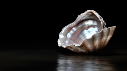 Pearl Shell in the solid black background