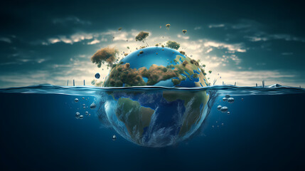 World water day concept, idea of saving water and protecting world environment