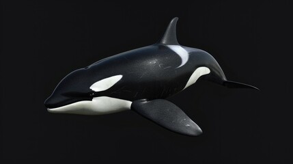 Obraz premium Killer Whale (Orca) in the solid black backgroun