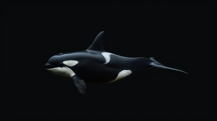 Fototapeta premium Orca in the solid black background