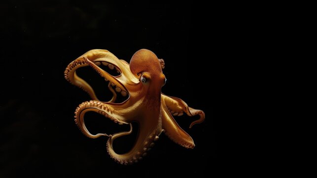 Dumbo Octopus in the solid black background