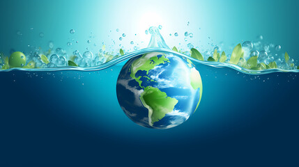 Fototapeta na wymiar World water day concept, idea of saving water and protecting world environment