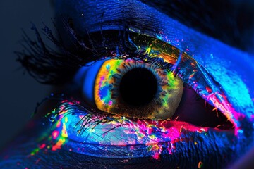 Human Eye color vision deficiency genetic counseling. Eye vision optic nerve lens color vision deficiency gene mutation color vision. Visionary iris lasik success story sight eyelid care eyelashes - obrazy, fototapety, plakaty