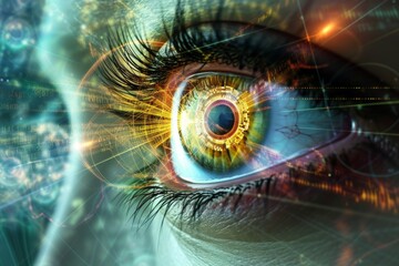 Human Cyborg AI Eye visionary change. Eye visionary achievement optic nerve lens lebers hereditary optic neuropathy color vision. Visionary iris lacrimal gland sight visionary insights eyelashes