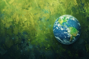 Obraz na płótnie Canvas earth day, rendered in impressionism style, copy space - generative ai