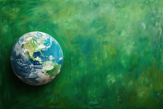 earth day, rendered in impressionism style, copy space -  generative ai