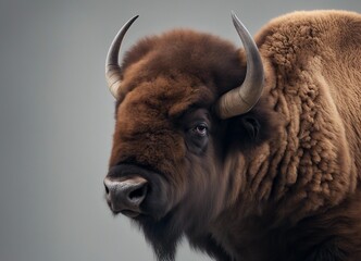 Portrait of a European bison (Bison bonasus)