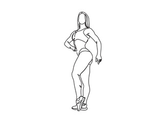Yoga Girl Single Line Drawing Ai, EPS, SVG, PNG, JPG zip file