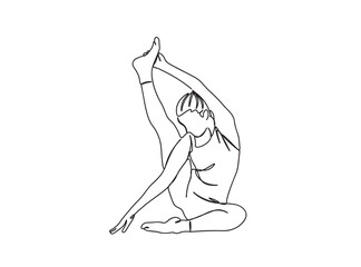 Yoga Girl Single Line Drawing Ai, EPS, SVG, PNG, JPG zip file