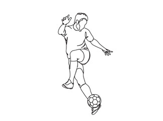 Soccer Player Single Line Drawing Ai, EPS, SVG, PNG, JPG zip file