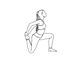 Yoga Girl Single Line Drawing Ai, EPS, SVG, PNG, JPG zip file