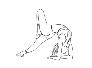 Yoga Girl Single Line Drawing Ai, EPS, SVG, PNG, JPG zip file