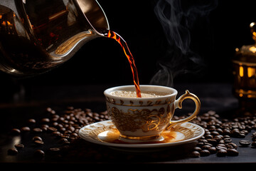 pouring a cup of coffee