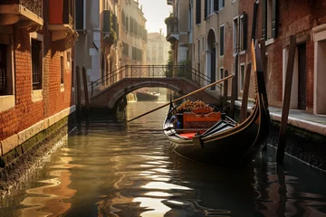 Foto op Plexiglas Venice canal with a gondola © O-Foto
