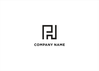 Letter PH Logo Design Stock Vector