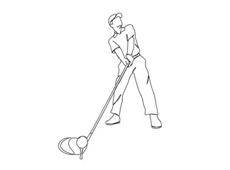 Golf Player Single Line Drawing Ai, EPS, SVG, PNG, JPG zip file