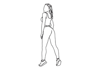 Yoga Girl Single Line Drawing Ai, EPS, SVG, PNG, JPG zip file