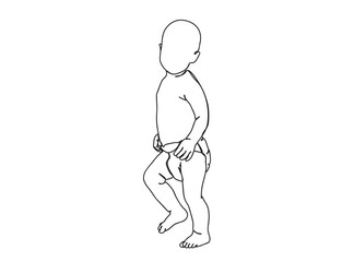 Child Single Line Drawing Ai, EPS, SVG, PNG, JPG zip file