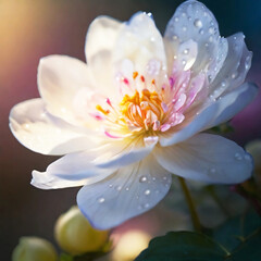 Fototapeta premium Bramble cute flower in bloom.ai generated