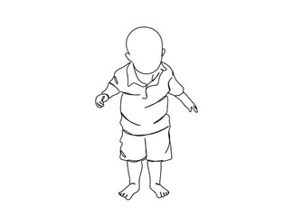 Child Single Line Drawing Ai, EPS, SVG, PNG, JPG zip file