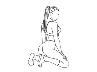 Yoga Girl Single Line Drawing Ai, EPS, SVG, PNG, JPG zip file