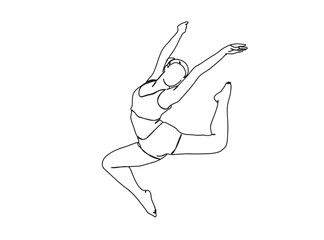 Yoga Girl Single Line Drawing Ai, EPS, SVG, PNG, JPG zip file