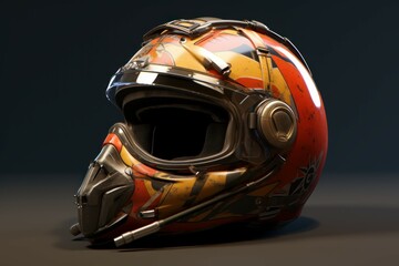 Motorbike helmet. Race moto design. Generate Ai