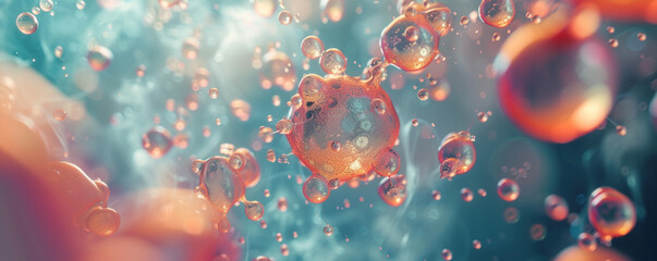detailed shot of nanoparticles designed for targeted drug delivery, merging nanotechnology with pharmacology