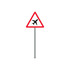 Airplane Crossing Traffic Triangle Sign