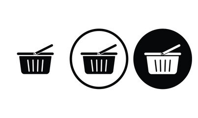 icon basket black outline for web site design 
and mobile dark mode apps 
Vector illustration on a white background