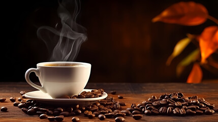 Hot roasted coffee, commercial photography