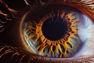Human Cyborg AI Eye ophthalmoplegia. Eye creativity optic nerve lens aphakia color vision. Visionary iris pediatric ophthalmology sight globe rupture repair eyelashes
