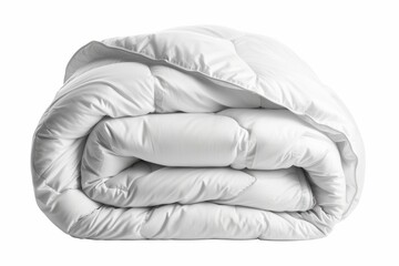 Fototapeta na wymiar Soft folded white duvet/blanket, isolated on white background. 