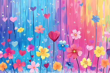Spring background with beautiful flowers.