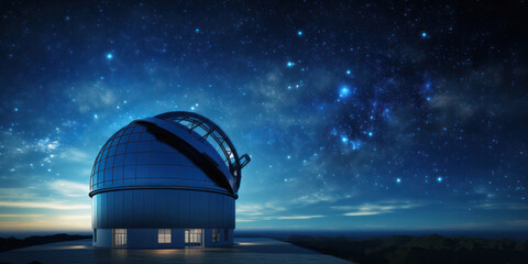 Starry Night at the Observatory: Astronomy, Sky, Night, Observatory, Galaxy, Science, Milky Way, Space, Stars, Technology, Telescope, Universe, Cosmos, Research, Equipment