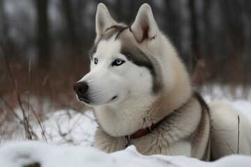 A breed of dog known as Siberian Husky. Generative AI