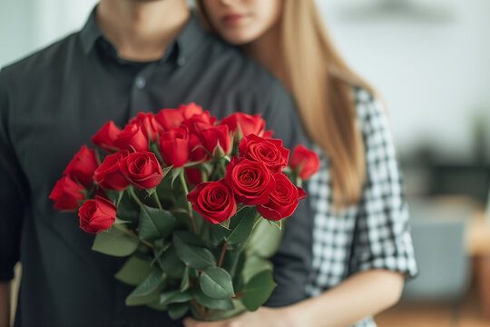 Couple flowers for anniversary celebration valentine's day wedding and loyalty or promise of love Romantic images for important relationships and good support