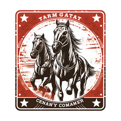 Fototapeta na wymiar Stamp of Calgary Stampede With Monochrome Browncolor Bucking Horse an Transparent PNG City Concept Art Tshirt Design Illustration Label Diverse City Castle Large Urban Market Project Collage 
