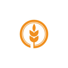 logo design vector flat single wheat icon