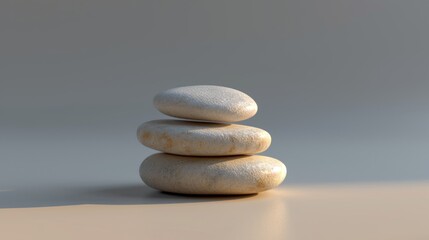 Stack of zen stones on the sand.