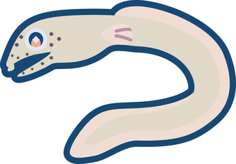 かわいいトンガリホタテウミヘビのイラスト