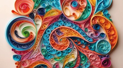 Digitally Generated Image of Paper Ballet. Exploring Beauty in Quilling Art Illustration.
