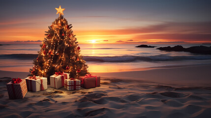 Abstract Christmas tree background wallpaper 3D illustration