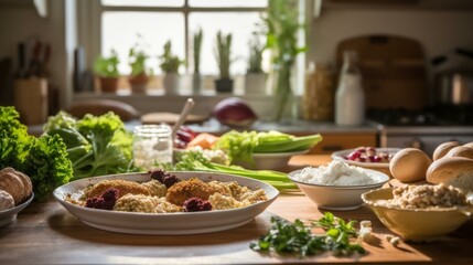 preparation of traditional Passover foods in a kitchen