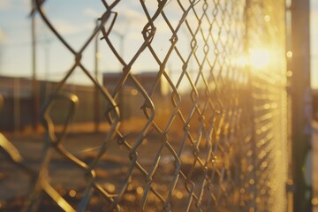 A security fence on an industrial site.