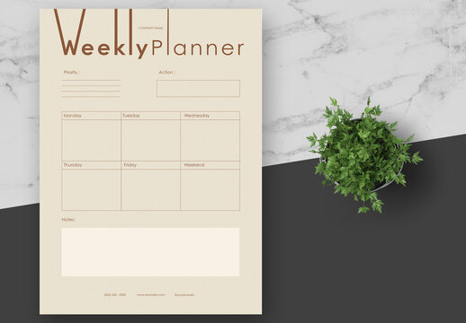Cream And Brown Expessive Typography Planner